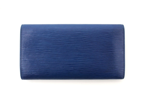 Louis Vuitton Blue Epi Leather Sarah Long Wallet