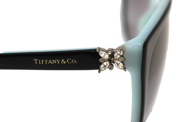 Tiffany & Co. Black/Blue Sunglasses with Swarovski Crystal Accents TF4089