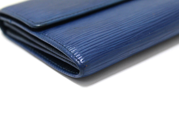 Louis Vuitton Blue Epi Leather Sarah Long Wallet