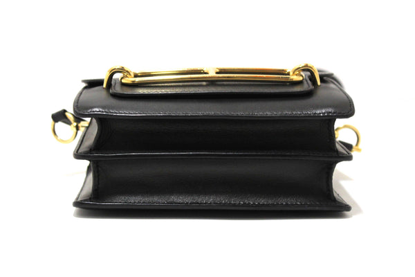 Hermes Black Evercolor Calfskin Leather Roulis Mini Bag