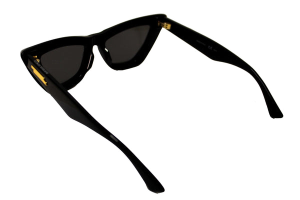 Bottega Veneta Black Sculptured Cat Eye Sunglasses BV1101S