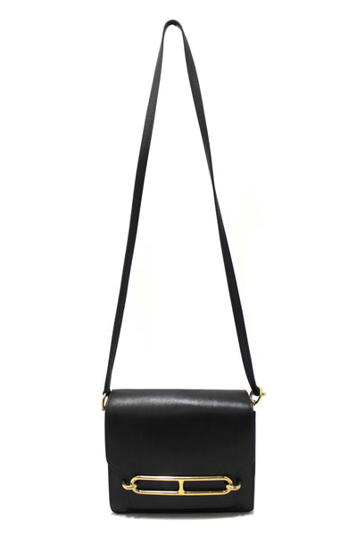 Hermes Black Evercolor Calfskin Leather Roulis Mini Bag