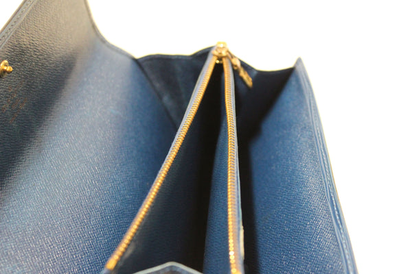 Louis Vuitton Blue Epi Leather Sarah Long Wallet