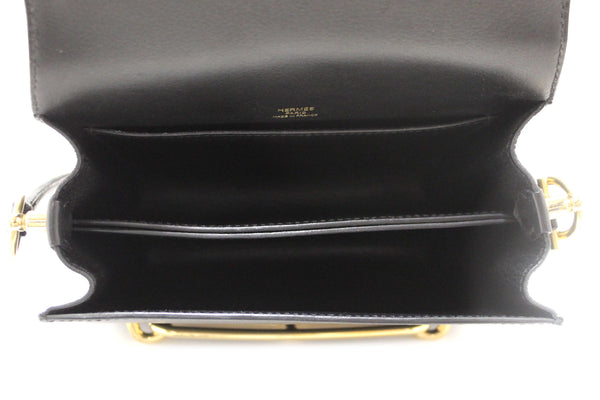 Hermes Black Evercolor Calfskin Leather Roulis Mini Bag