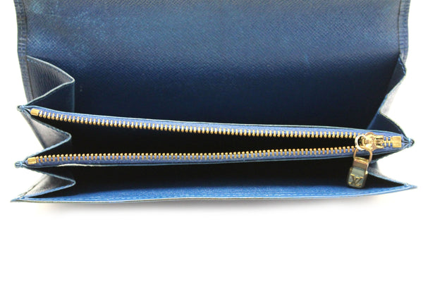 Louis Vuitton Blue Epi Leather Sarah Long Wallet
