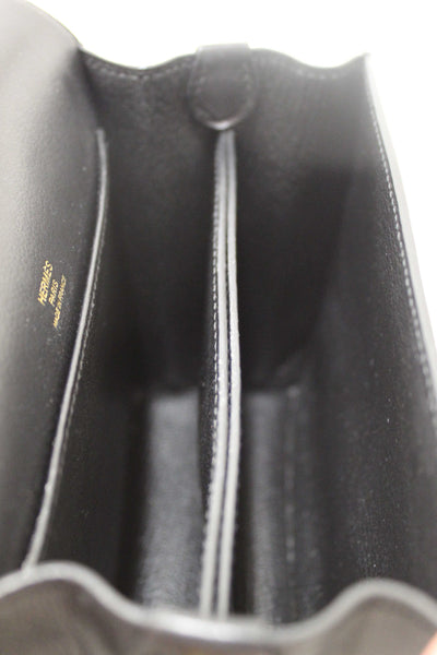 Hermes Black Evercolor Calfskin Leather Roulis Mini Bag