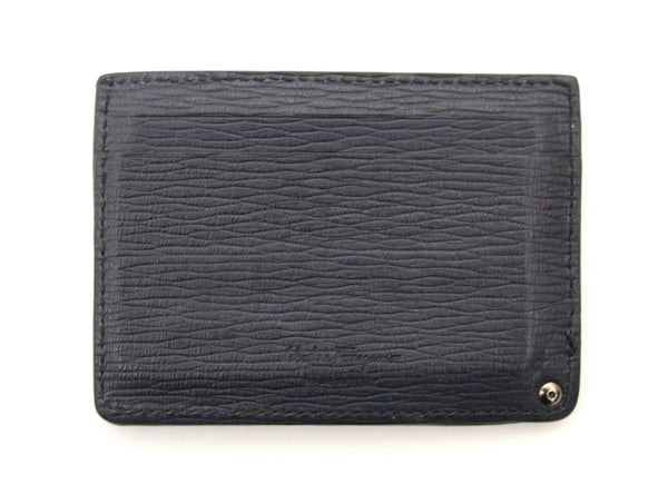 Salvatore Ferragamo Navy Leather Card Holder