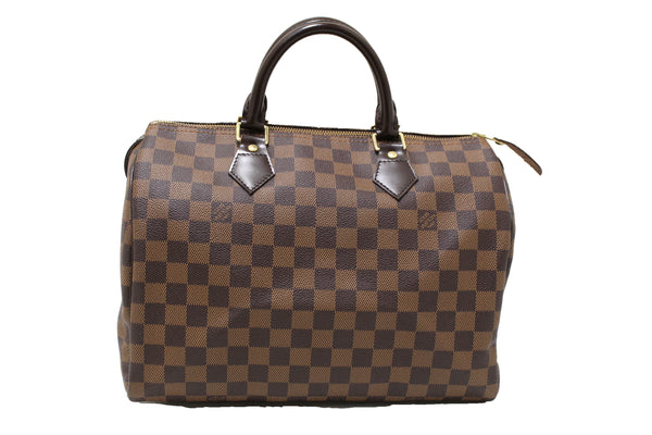 Authentic Louis Vuitton Damier Ebene Canvas Speedy 30 Handbag