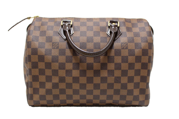 Authentic Louis Vuitton Damier Ebene Canvas Speedy 30 Handbag