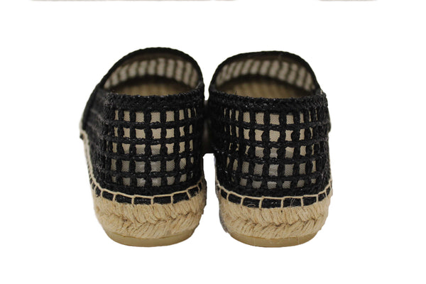 NEW Prada Black Crochet Espadrilles Shoes Size 38