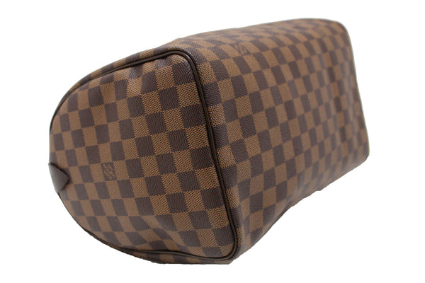 Authentic Louis Vuitton Damier Ebene Canvas Speedy 30 Handbag