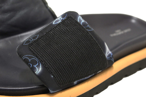 Louis Vuitton Navy Blue Nylon Monogram Womens Pool Pillow Comfort Mules Size 38