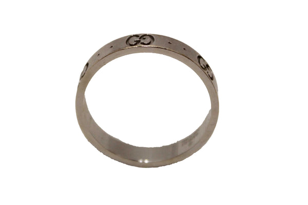 Gucci 18K White Gold Icon Thin Ring Size 20