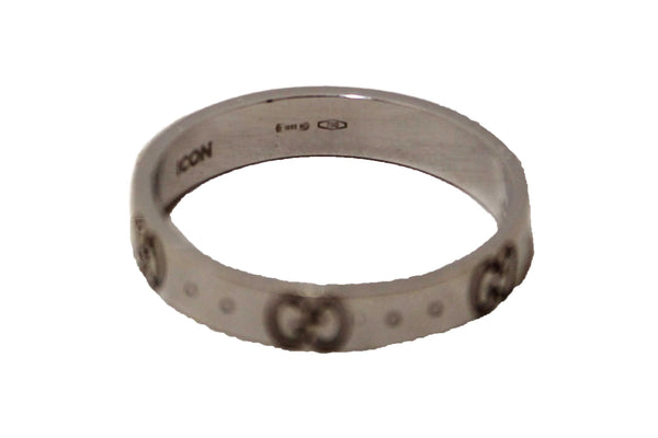 Gucci 18K White Gold Icon Thin Ring Size 20