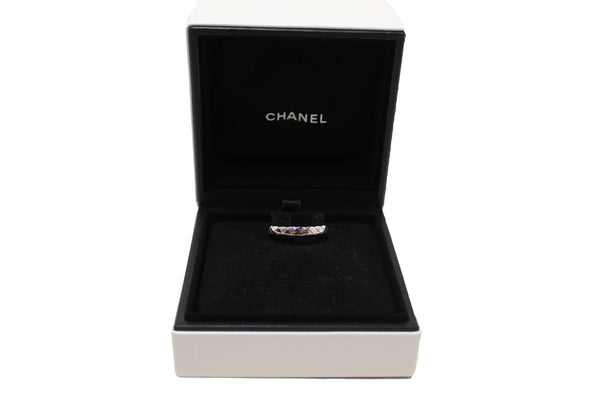 Chanel 18K White Gold Mini Coco Crush Ring 58 8.5