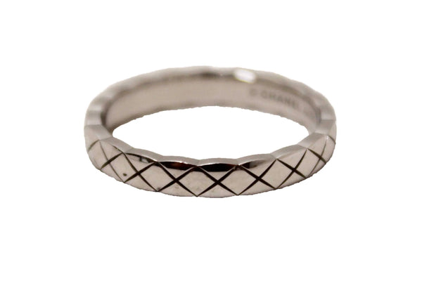 Chanel 18K White Gold Mini Coco Crush Ring 58 8.5