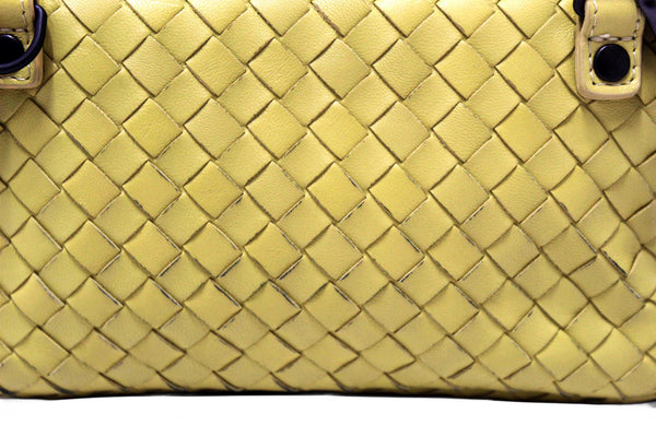 Bottega Veneta Yellow Nappa Intrecciato Leather Small Messenger Bag
