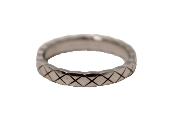 Chanel 18K White Gold Mini Coco Crush Ring 58 8.5