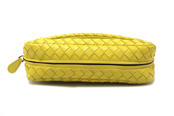 Bottega Veneta Yellow Nappa Intrecciato Leather Small Messenger Bag