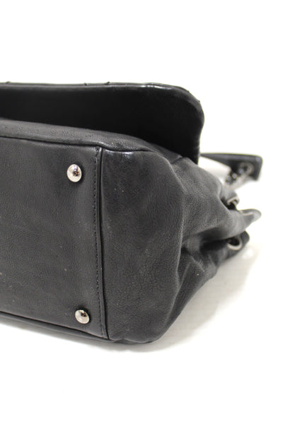 Chanel Black Diamond Stitch Accordion Flap Shoulder Bag
