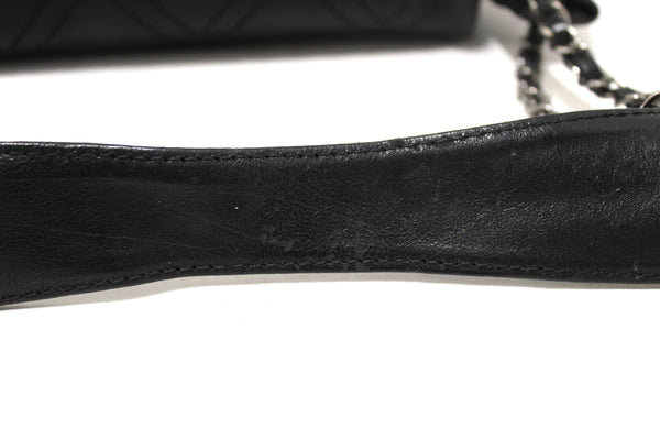 Chanel Black Diamond Stitch Accordion Flap Shoulder Bag
