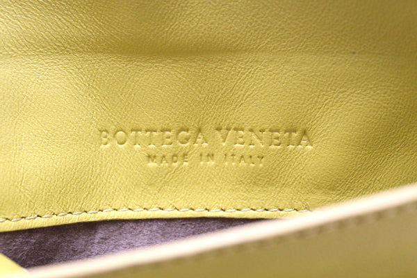 Bottega Veneta Yellow Nappa Intrecciato Leather Small Messenger Bag