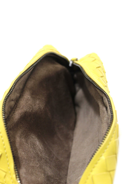 Bottega Veneta Yellow Nappa Intrecciato Leather Small Messenger Bag