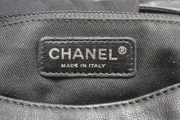Chanel Black Diamond Stitch Accordion Flap Shoulder Bag