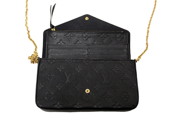 Louis Vuitton Black Monogram Empreinte Felicie Pochette Bag