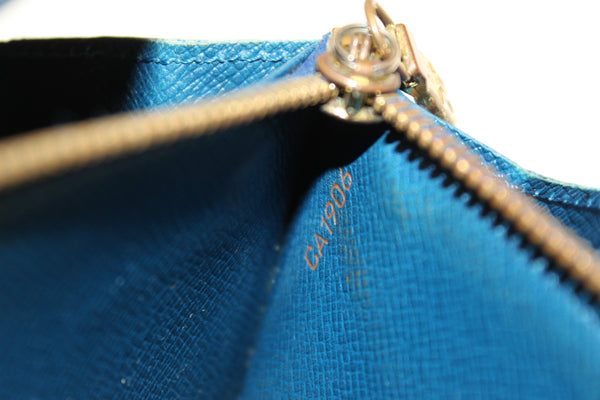 Louis Vuitton Blue Epi Leather Sarah Long Wallet