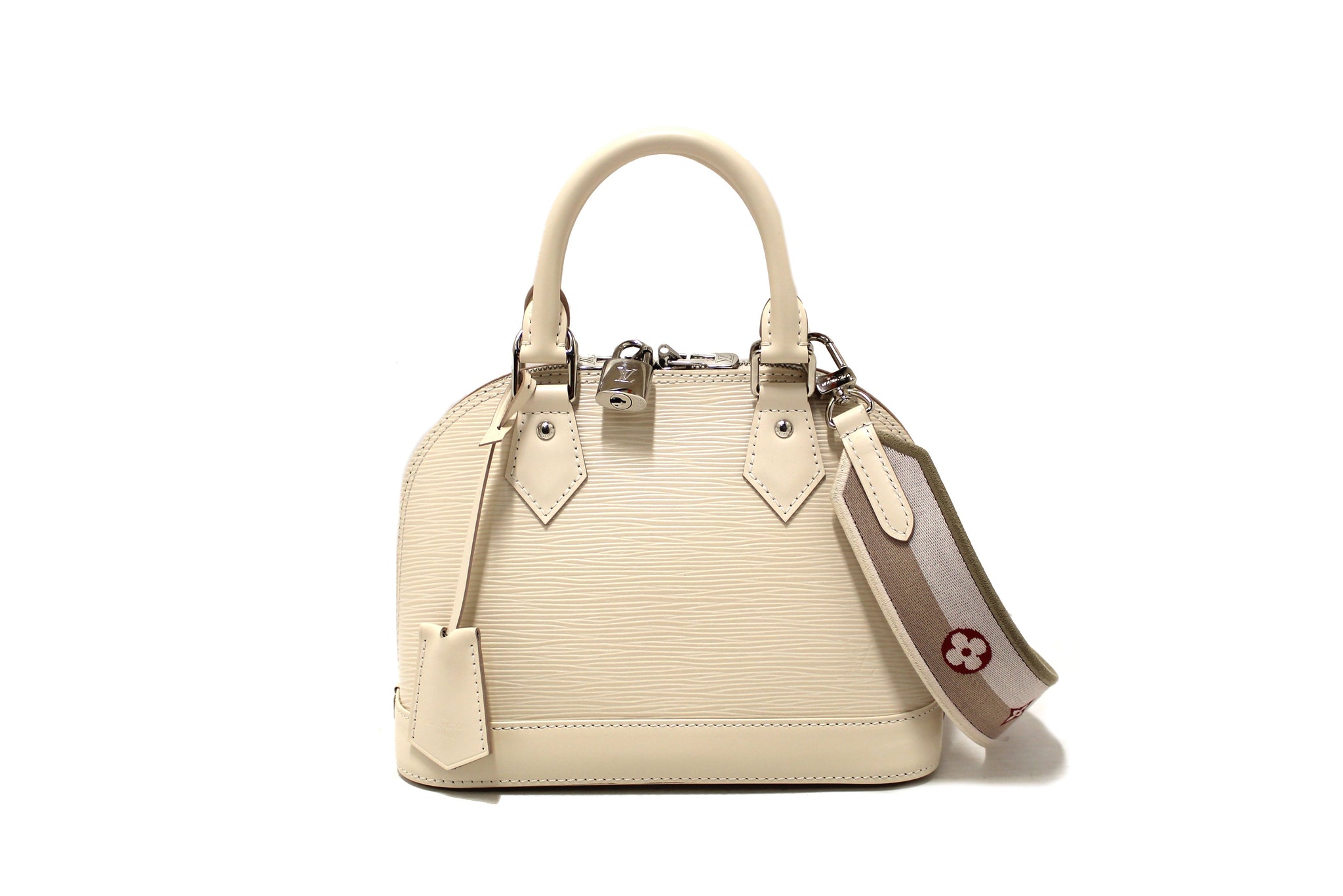 Louis Vuitton Quartz White Leather Alma BB Hand/Crossbody Bag