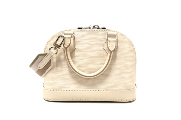 Louis Vuitton Quartz White Leather Alma BB Hand/Crossbody Bag