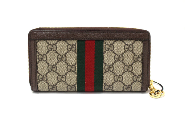 NEW Gucci GG Supreme Ophidia Zip Around Wallet 523154