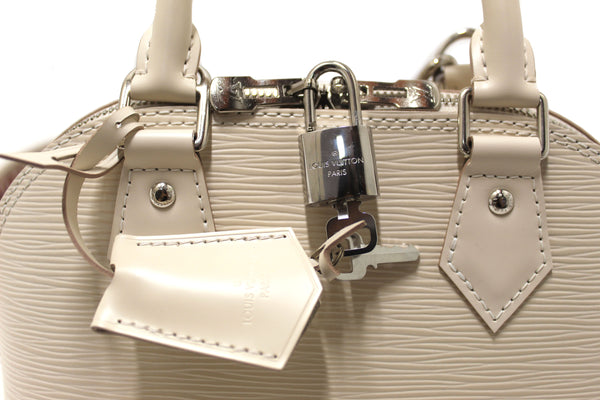 Louis Vuitton Quartz White Leather Alma BB Hand/Crossbody Bag