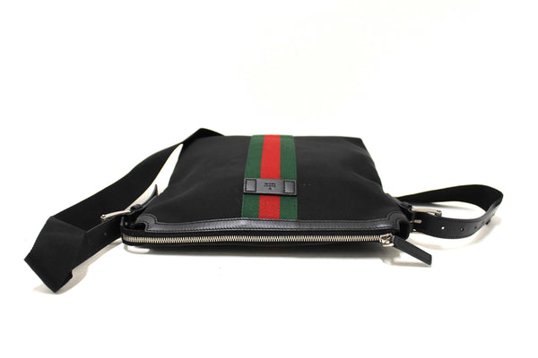Gucci Black Techno Canvas Web Messenger Bag