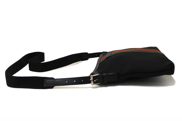 Gucci Black Techno Canvas Web Messenger Bag