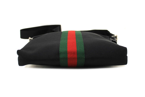 Gucci Black Techno Canvas Web Messenger Bag