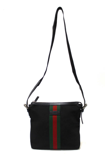 Gucci Black Techno Canvas Web Messenger Bag
