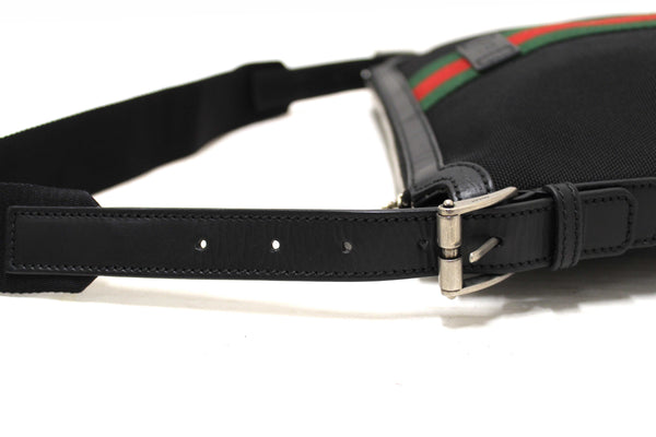 Gucci Black Techno Canvas Web Messenger Bag