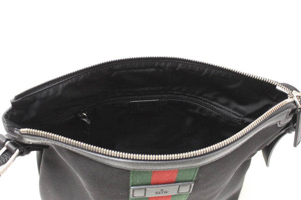 Gucci Black Techno Canvas Web Messenger Bag