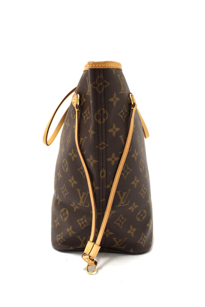 Louis Vuitton Classic Monogram with Pivoine Pink Neverfull MM Shoulder Tote Bag