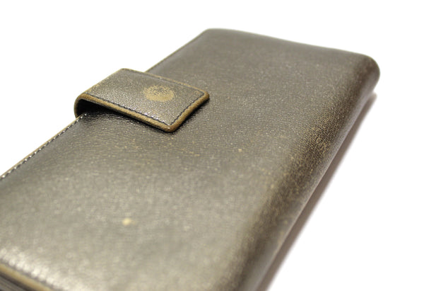 Yves Saint Laurent Metallic Silver Classic Long Wallet