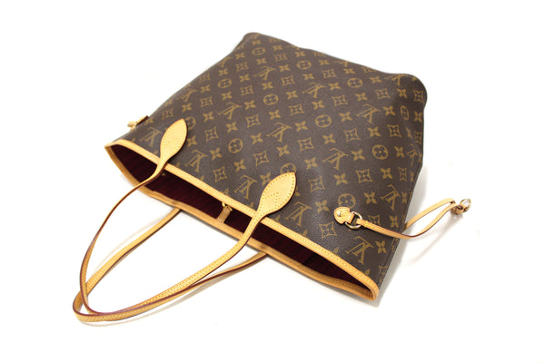 Louis Vuitton Classic Monogram with Pivoine Pink Neverfull MM Shoulder Tote Bag