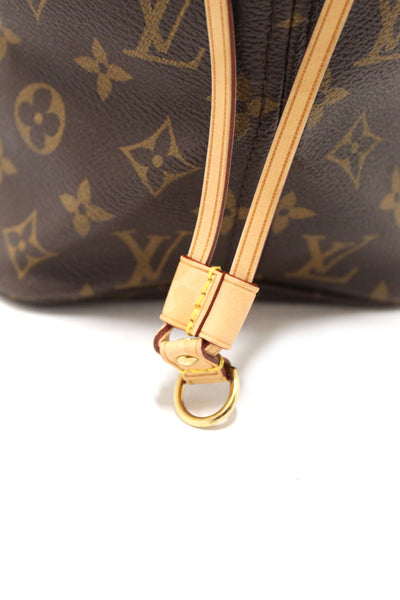 Louis Vuitton Classic Monogram with Pivoine Pink Neverfull MM Shoulder Tote Bag