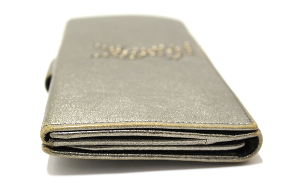 Yves Saint Laurent Metallic Silver Classic Long Wallet