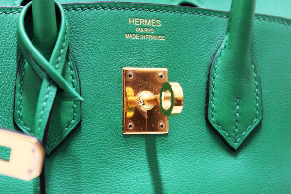 Hermes Menthe Swift Leather Gold Hardware Birkin 25 Handbag