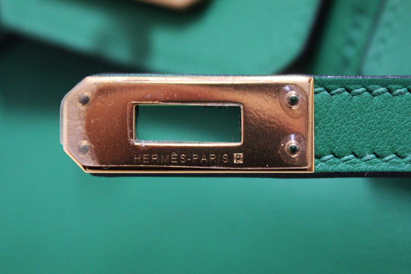 Hermes Menthe Swift Leather Gold Hardware Birkin 25 Handbag