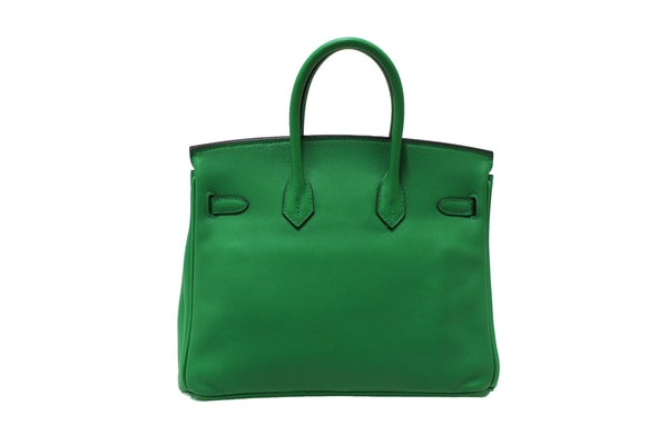 Hermes Menthe Swift Leather Gold Hardware Birkin 25 Handbag