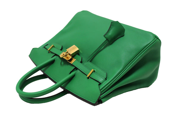 Hermes Menthe Swift Leather Gold Hardware Birkin 25 Handbag