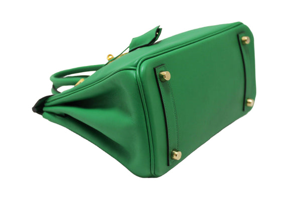 Hermes Menthe Swift Leather Gold Hardware Birkin 25 Handbag